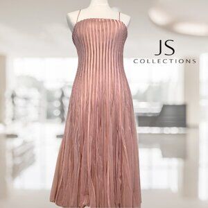 JS Collections Dusty Rose Tulle Fit N Flare Cocktail Midi Length Dress